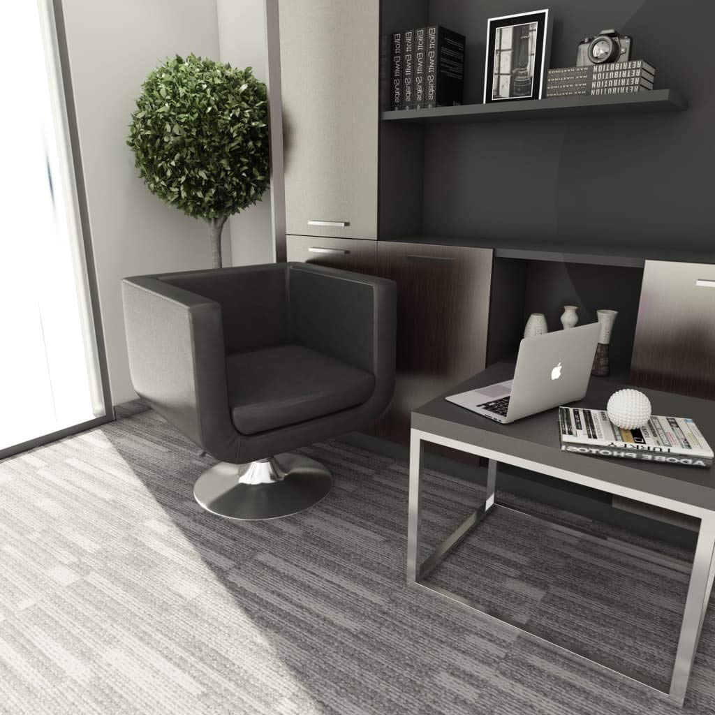 vidaXL Armchair, Accent Armchair Dining Armchair, Swivel Armchair Comfy Armchair, Armchair for Living Room Office, Modern Style, Gray Faux Leather